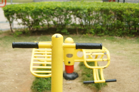 Sports fitness facilities, community park in Shenzhen, Chinaの写真素材