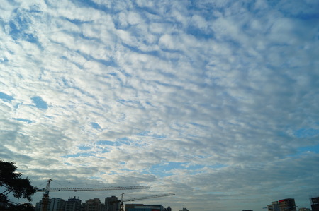 The blue sky and white cloudsのeditorial素材