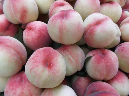 Close up of peachesの写真素材