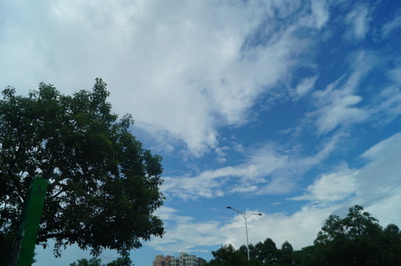 Blue sky and white cloudsのeditorial素材