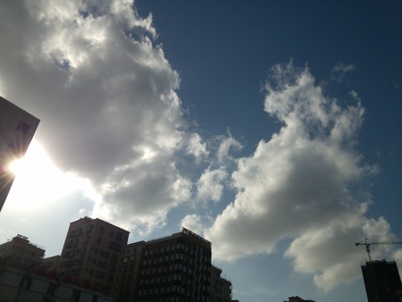 Sky and City Buildingのeditorial素材