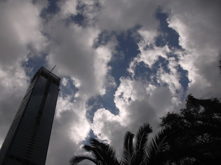 Sky and City Buildingのeditorial素材