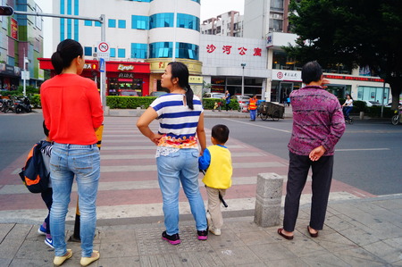 Street scene in Shenzhenのeditorial素材