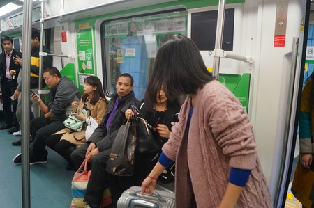 Shenzhen metro station landscape, Guangdong, Chinaのeditorial素材