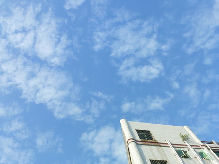 Apartment building against clear skyのeditorial素材