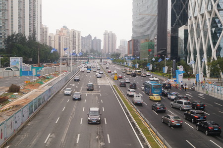 Traffic in a cityのeditorial素材