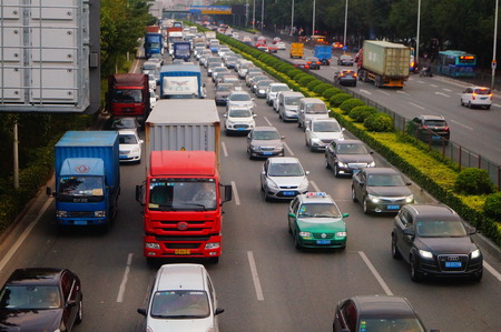 China National Highway 107 Shenzhen section traffic congestionのeditorial素材