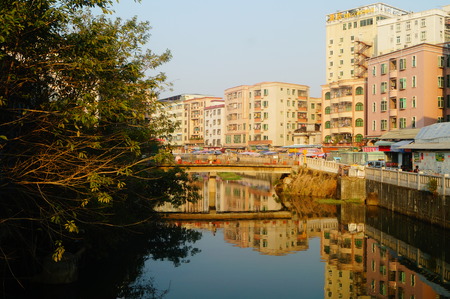 Xixiang riverside old buildings and scenery in Shenzhen, Chinaのeditorial素材