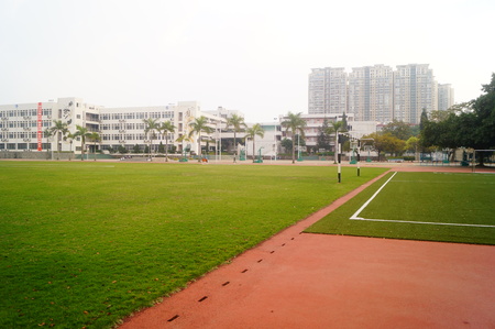 School football field landscape. In Shenzhen, china.のeditorial素材