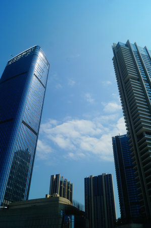 Tall building landscape. In Shenzhen, China