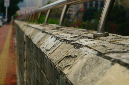 Brick fence construction landscapeの写真素材