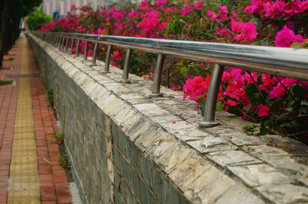 Brick fence construction landscapeの写真素材