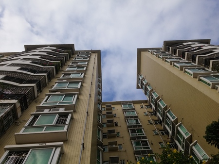 Residential building landscape, in Shenzhen, Chinaのeditorial素材