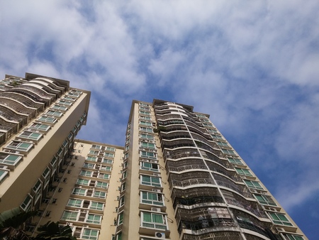 Residential building landscape, in Shenzhen, Chinaのeditorial素材