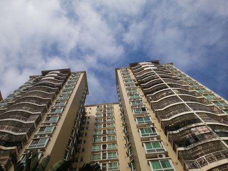 Residential building landscape, in Shenzhen, China