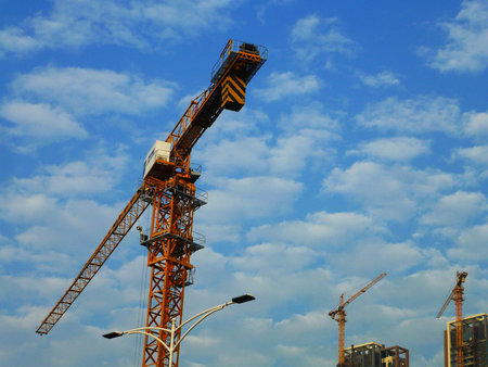 Residential buildings are under construction in Shenzhen, China.のeditorial素材