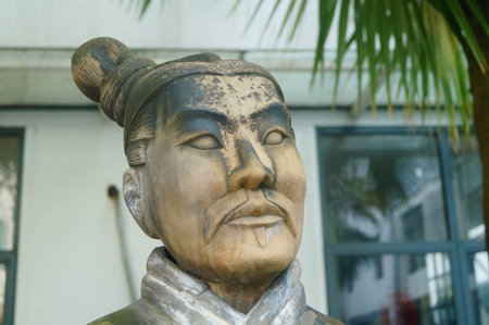 Ancient figure statues, rich and interesting facial expressionsの写真素材