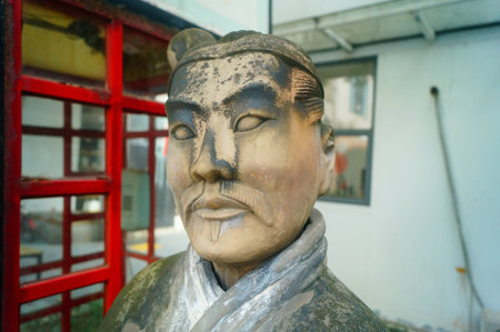 Ancient figure statues, rich and interesting facial expressionsの写真素材