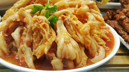 Spicy delicious food with duck feet and chicken feetの写真素材