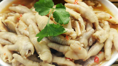 Spicy delicious food with duck feet and chicken feetの写真素材