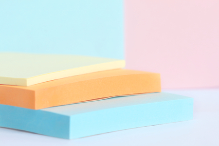 stack of colorful sticky note paperの写真素材