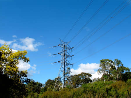 landscape of electric pole have cloud on background