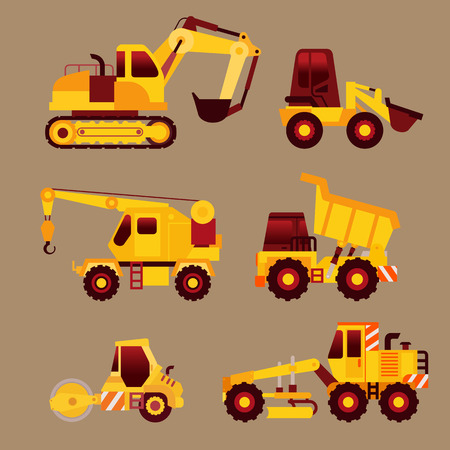 crane truck setのイラスト素材