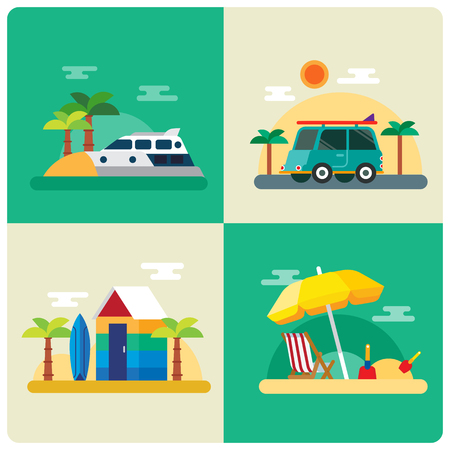vector of summer beachのイラスト素材