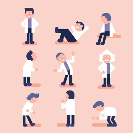 character cartoon of scientistsのイラスト素材