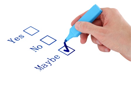 Hand with pen and check の写真素材