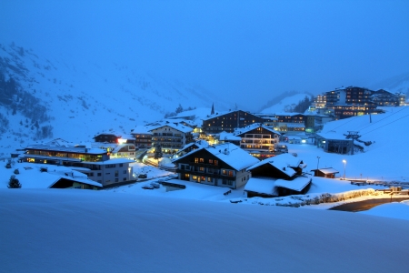 Winter holiday in the Alpsのeditorial素材