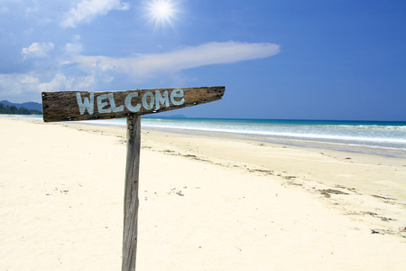 Welcome to the beach holidayの写真素材