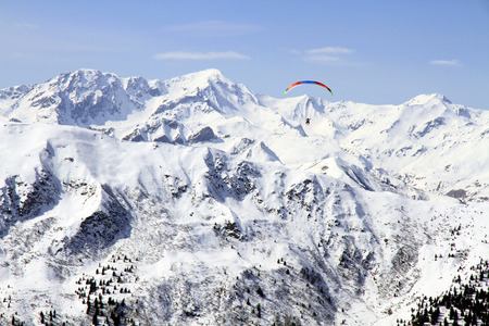 Winter sport holiday in the Alpsの写真素材