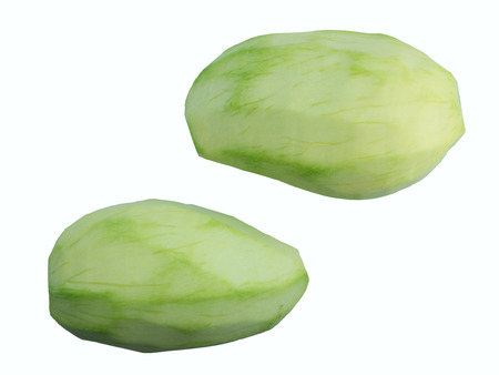 mango out skin on white background isolateの写真素材