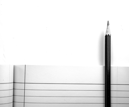 pancil and book black and whiteの写真素材