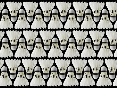 shuttlecock badminton in black background isolateの写真素材