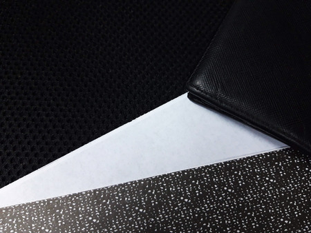 back of pay slip in money conceptの写真素材