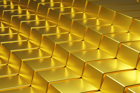 Stack of Fine Gold bars wealthy concept ,3d rendering,illustration,の写真素材