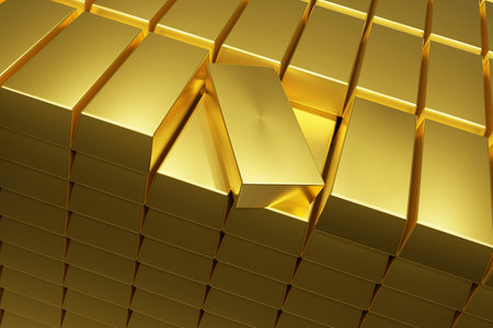 Stack of Fine Gold bars wealthy concept ,3d rendering,illustrationの写真素材
