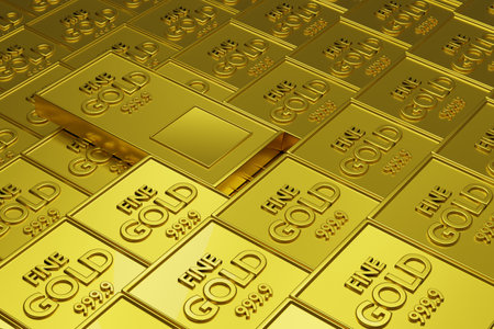 Stack of Fine Gold bars wealthy concept ,3d rendering,illustration,の写真素材