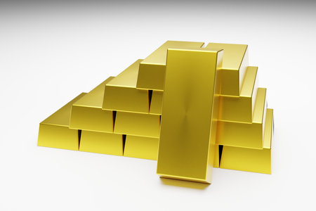 Stack of Fine Gold bars wealthy concept ,3d rendering,illustrationの写真素材
