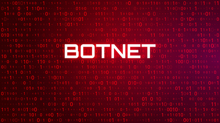 Technology Binary Code Red Background. Hacker and Botnet Concept.