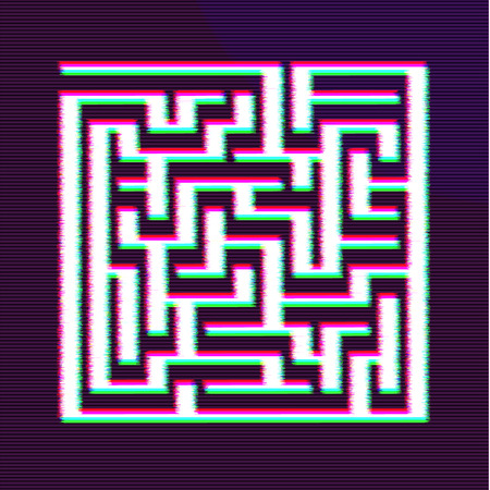 Maze or Labyrinth Geometric Vector Design. Idea or Making Decision Conceptのイラスト素材
