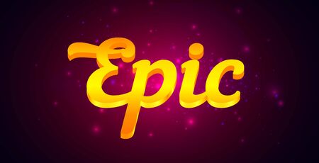 Epic Lettering with Golden Text on Dark Purple Backgroundのイラスト素材