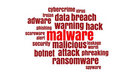 Conceptual Words Cloud. Data Breach, Malware, Cyber Attack, Hacked Conceptのイラスト素材