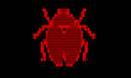 Abstract Red Background with Binary Code Numbers. Data Breach, Malware, Cyber Attack, Hacked Conceptのイラスト素材