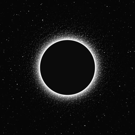 Moon eclipse isolated on dark background. Magic vector elements