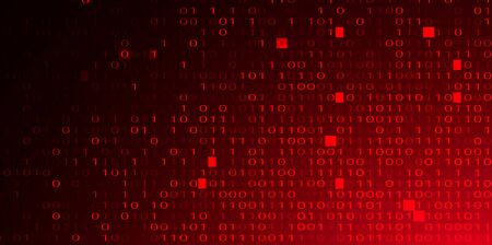 Abstract Red Background with Binary Code. Malware, or Hack Attack Concept