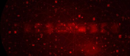 Abstract Red Background with Binary Code. Malware, or Hack Attack Concept