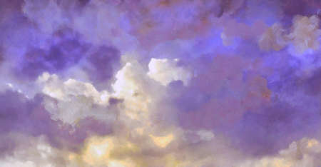 Beautiful Sky with Clouds Expressive Painting
